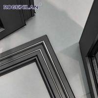 Porte pliante en aluminium ROGENILAN CE, cadre noir, vitrage accordéon, pour villa