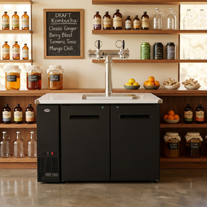Distributeur de boissons en acier inoxydable pour brassage commercial de kombucha, <span class=keywords><strong>machine</strong></span> <span class=keywords><strong>à</strong></span> <span class=keywords><strong>bière</strong></span> Kegerator de qualité alimentaire, électrique/refroidissement par glace - Product Image 1
