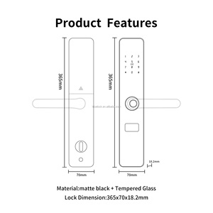 ブルーロック インテリジェント 指紋認証 WiFi スマートハンドルロック フロントドア セキュリティ デジタルロック - Product Image 5
