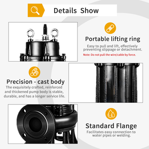 مضخة مياه الصرف الصحي الغاطسة بالطرد المركزي 220 فولت 380 فولت، منتجات مضخات الصرف الصحي الغاطسة المصنوعة من الحديد الزهر - Product Image 4