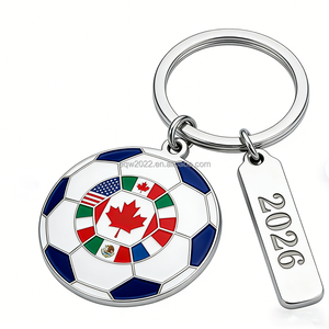 พวงกุญแจโลหะผสมสังกะสีรูปธงชาติฟุตบอลโลกแบบกำหนดเอง ของขวัญหรือของที่ระลึกสำหรับแฟนฟุตบอล - Product Image 4