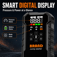 Professional 1000A 160PSI 12000mAh Heavy Duty 4 in 1 Battery Booster Tire Inflator Portable Jump Starter with Air Compressor