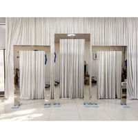 Arche de mariage 2D de luxe, toile de fond de scène, ensemble de 3 pièces, arche en acier inoxydable doré brillant pour la décoration de mariage