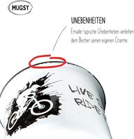 Tasse en émail écologique beige de 350ml avec design de vagues de soleil de plage de surf Style mignon pour équipement de camping ou utilisation en vrac