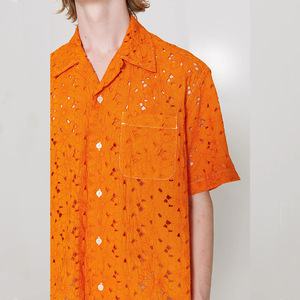 <span class=keywords><strong>Camicia</strong></span> di pizzo a maniche corte da <span class=keywords><strong>uomo</strong></span> Casual Casual appesa all'ingrosso <span class=keywords><strong>camicia</strong></span> di pizzo con stile Street da <span class=keywords><strong>uomo</strong></span> Casual - Product Image 2