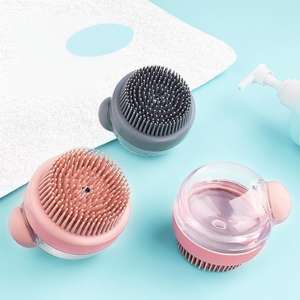 Cepillo de baño plegable de lujo <span class=keywords><strong>para</strong></span> perros con entrega rápida, cepillo de ducha de silicona <span class=keywords><strong>para</strong></span> <span class=keywords><strong>cachorros</strong></span> con logotipo personalizado con dispensador de jabón incorporado - Product Image 4