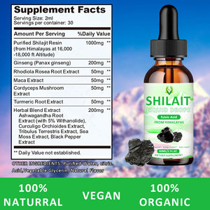 Vente chaude Gouttes liquides de Shilajit pur de l'Himalaya 1000mg Résine Ginseng Maca Extrait 100% Naturel Biologique Soutien immunitaire pour adultes - Product Image 2