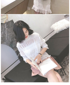 Kain Chiffon Pink Elastis Berkerut Kain Chiffon Payet Kain Chiffon Lipit untuk Gaun Wanita Anak Perempuan Blus Rok Pakaian - Product Image 5
