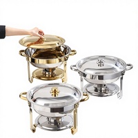 RVS Goud/Zilver Voedselwarmerset 3-4 Stuks Elektrische Lunchbox Container Commerciële Buffet Catering Restaurant