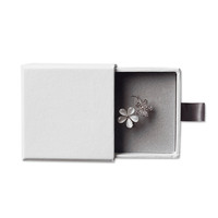 Boîte d'emballage carrée personnalisée pour bijoux, en papier kraft blanc, style tiroir, pour bagues, colliers, clous d'oreilles, avec texte/logo