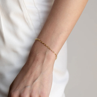 Bracelet à breloques DIY en acier inoxydable plaqué or 14 carats EManco, bracelet chaîne cubaine réglable fait main pour hommes et femmes