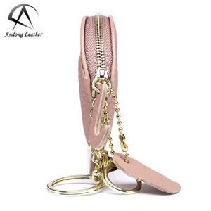 Porte-monnaie mignon Andong en cuir de vache véritable, porte-clés, mini porte-monnaie, portefeuille court à fermeture éclair pour femme - Product Image 4