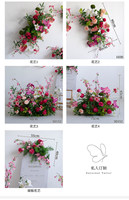 Dekorasi Pernikahan Bunga Sutra Buatan Mewah dengan Mawar Buatan Tangan yang Tahan Lama dan Desain Floral untuk Lantai Balap dan Penggunaan di Rumah