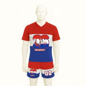 Kit d'entraînement de football thème Paraguay, maillot et short de football par sublimation, édition fan, uniforme - Prix usine - Product Image 2