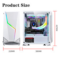 Boîtier PC de bureau à succès avec panneau latéral en verre et barre lumineuse, compatible cartes mères MATX et ITX