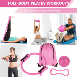 EBEST EB-010 Kit Esencial de Pilates para el Hogar, Pelota de Yoga de 9 Pulgadas, Banda de Resistencia en Forma de 8, Bandas de Pilates de Plástico, Accesorios, Set de Anillos - Product Image 6