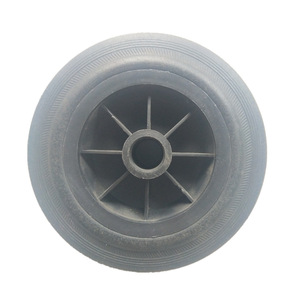 Rueda de goma sólida de 6 pulgadas con capacidad de carga de 40 kg, rueda industrial gris para carretilla - Product Image 5