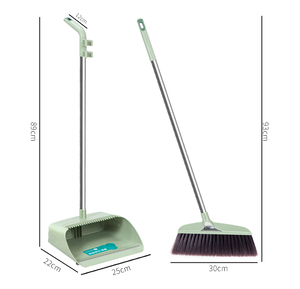 Ensemble <span class=keywords><strong>balai</strong></span> <span class=keywords><strong>et</strong></span> pelle d'intérieur nouvellement amélioré, manche en acier inoxydable avec support en plastique pour le nettoyage à domicile en extérieur - Product Image 3