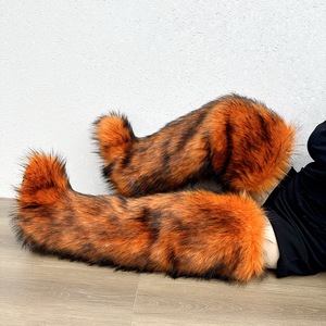 <span class=keywords><strong>Bottes</strong></span> en fausse fourrure douces et confortables pour femmes, à talon plat, montantes <span class=keywords><strong>au</strong></span>-<span class=keywords><strong>dessus</strong></span> <span class=keywords><strong>du</strong></span> <span class=keywords><strong>genou</strong></span>, à bout rond - Product Image 4