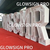Lettres lumineuses personnalisées en acier galvanisé thermolaqué en forme de cœur, les plus vendues, pour décoration de mariage monobloc