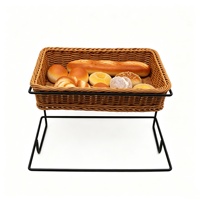 Pastorale stijl geweven PP 3-laags afwaterbaar waterdicht voedselveilig fruitmand displaystand broodopbergbak Scandinavische supermarkt