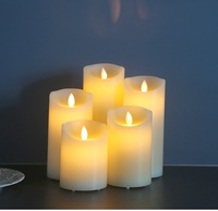 Bougie LED sans flamme avec simulation de flamme 3D pour événements, concerts, décoration, flamme mobile, cire de paraffine ivoire, faite à la main, sûre pour l'église