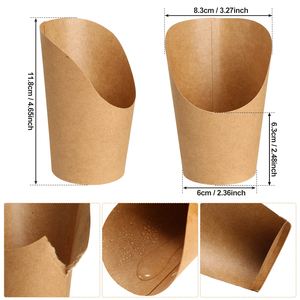 Gobelets en papier pour frites, supports alimentaires à emporter, gobelets en papier pour frites, poulet, chips, desserts - Product Image 4