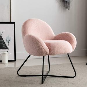 CARLFORD chaise d'appoint moelleuse en fausse <span class=keywords><strong>fourrure</strong></span> <span class=keywords><strong>fauteuil</strong></span> tufté rose pour salon chambre appartement hôtel école en plein air - Product Image 2