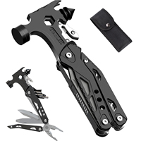 Outil multifonction 16-en-1 pour la survie, marteau, pinces, couteau, tournevis, ouvre-bouteille, acier allié, aluminium, acier inoxydable, camping