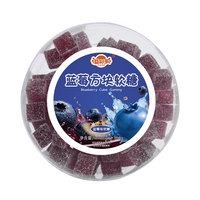 Bonbons gélifiés carrés en forme de tranches 368g, boîte personnalisable OEM, distributeur en gros, directement de l'usine, saveur fruitée multicolore, tranches d'orange