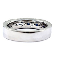 Bagues de mariage classiques modernes en or blanc 18 carats de haute qualité avec saphir bleu taille brillant rond pour femmes