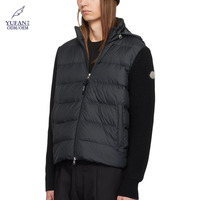 YuFan personnalisé noir rembourré fermeture éclair rempli vers le bas Polyester taffetas doudoune matelassé col montant manteaux bouffants pour hommes