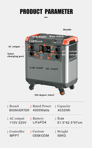 Estación de Energía Solar Portátil de 4KW 4000W MPPT, Fuente de Alimentación para Exteriores, Camping y Emergencias - Product Image 2