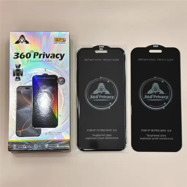 High Quality Tempered Glass Film Shockproof  360 Privacy Screen Protector for iPhone 17 Pro Max 16 Pro 15 14 Plus 13 12 11