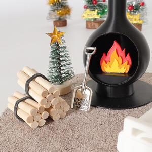 Cheminée miniature, foyer, bois de chauffage, <span class=keywords><strong>meubles</strong></span>, décoration intérieure de Noël, accessoires d'ornement miniature pour scène hivernale - Product Image 1