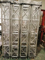 Sistema de Iluminación Profesional para Escenarios Exteriores Mansender 10X12M, Estructura de Techo Arqueado Triangular de Hierro Modular, Carga Pesada 1000kg, con Pernos