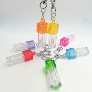 Tubes à gloss à lèvres vides avec porte-clés, mini contenants portables transparents pour gloss, flacons en plastique personnalisables pour huile à lèvres - Product Image 5
