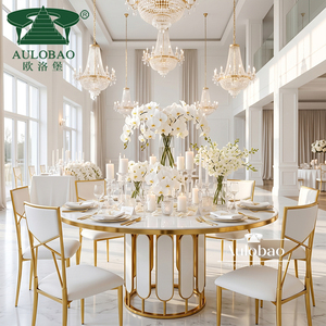 โต๊ะดอกไม้งานแต่งงานสแตนเลสสีทองสไตล์โมเดิร์นสำหรับงานอีเว้นท์ - Product Image 6