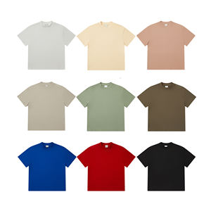 T-shirt en coton pour hommes 280GSM double fil, petit décolleté surdimensionné et lourd - Product Image 2