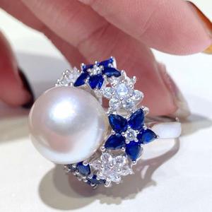 Anillo de Plata Pura 925 de Alta Calidad con Perla Edison de 14-15 mm, Ligeras Imperfecciones, Fuente Transfronteriza - Product Image 3