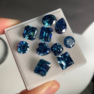 Cardime Loose Moissanite Royal Blue Mixed Shapes Synthetic Gemstone For Jewelry Making 0.5ct Or More - Product Image 1