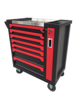 Armoire à outils roulante robuste à 7 tiroirs avec plan de travail en acier inoxydable, capacité de charge de 150 kg, chariot à outils pour garage et atelier