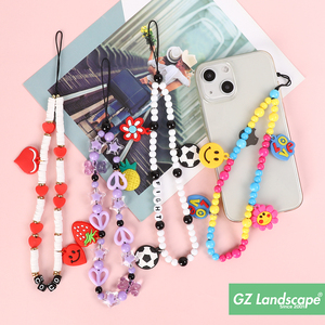 Polymer Clay <strong>Phone</strong> Strap Acrylic <strong>Bear</strong> Bead Chain Custom for Olympiad Silicon Football Soccer Pendant Mobile <strong>Phone</strong> <strong>Charm</strong> - Product Image 3