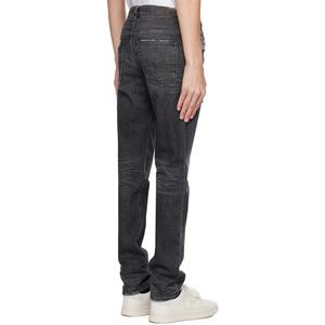 Custom <b>Men</b> <b>Grey</b> Slim Fit Stretch Distressed Denim <b>Jeans</b> <b>Ripped</b> <b>Jean</b> Trousers - Product Image 4