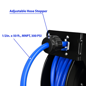 Enrouleur de tuyau d'air rétractable automatique avec support pivotant en acier pour air comprimé industriel GAPGAR014 - Product Image 6