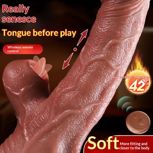 Adult <strong>Sex</strong> <strong>Toy</strong> 7 Frequencies Automatic Telescopic Sway Vibration Heating Remote Control Daily Waterproof Realistic <strong>Female</strong> Dildo - Product Image 4