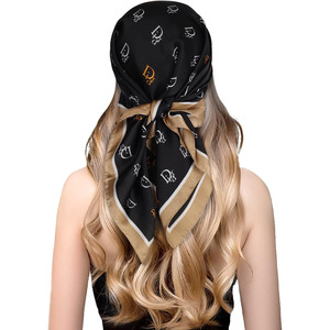 EXTREE Elegante pañuelo de satén sedoso y liso para mujeres y niñas - Product Image 6