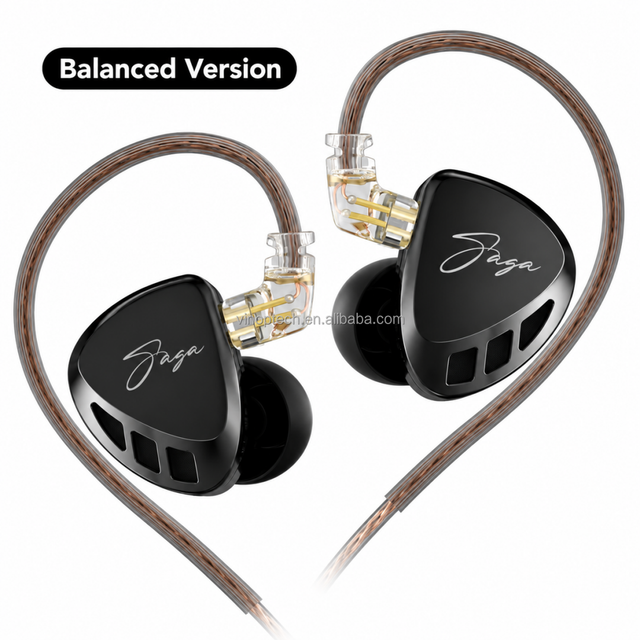 KZ Saga Gaming IEM Earphones Powerful Bass 1DD Driver HiFi Wired Headset Metal in Ear Earbuds with 3.5mm Connector for Music