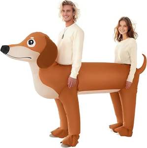 <span class=keywords><strong>Disfraz</strong></span> Inflable de Perro Salchicha para Parejas Adultas, Divertido <span class=keywords><strong>Disfraz</strong></span> de Perro para Halloween, Trajes de Cosplay para 2 Personas, Hombres y Mujeres, Poliéster - Product Image 1