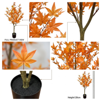 Arbre d'érable artificiel en plastique de 120 cm, plante artificielle pour la décoration de la maison et du bureau, aménagement paysager intérieur
